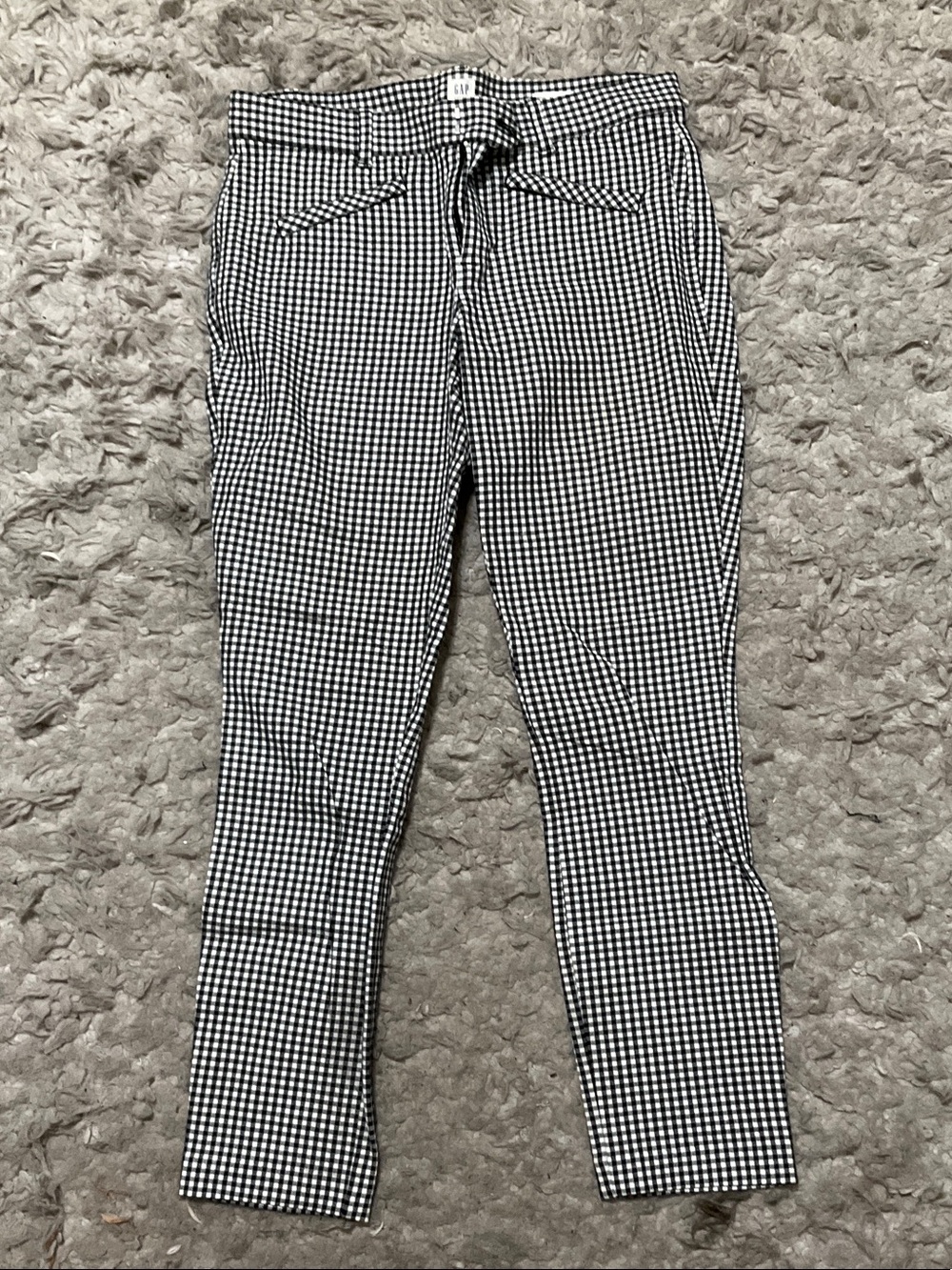 GAP Black & White Gingham Skinny Jeans